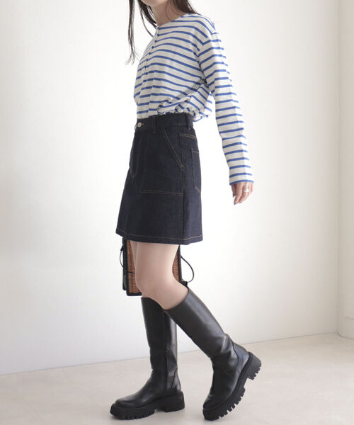 fredy emue（フレディエミュ）の「ボーダーパールボタンヘンリープルオーバー（Tシャツ/カットソー・レディース・ブルー系その他3/ブラック系その他/レッド系その他/ブルー系その他・38）」の9枚目の写真