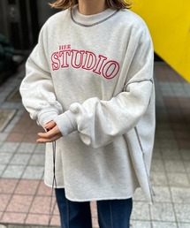 ウラケ裏起毛 ロゴ刺繍 オーバーサイズ スウェット