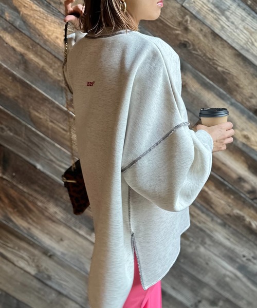 mi via loca（ミヴィアロカ）の「ウラケ裏起毛 ロゴ刺繍 オーバーサイズ スウェット（スウェット・レディース・ブラウン/ブラック/ブルーグリーン/オートミール/ブラック系その他・FREE）」の21枚目の写真