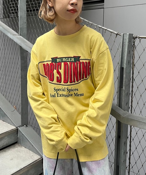 CIAOPANIC(チャオパニック)の「フロントロゴビッグロンT/USAコットン(Tシャツ/カットソー・レディース・チャコールグレー/イエロー/ホワイト・FREE)」の12枚目の写真