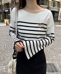 one after another NICE CLAUP | ブローチセットベルスリーブニット　2023SS(ニット/セーター)