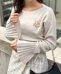 one after another NICE CLAUP | ブローチセットベルスリーブニット　2023SS(ニット/セーター)