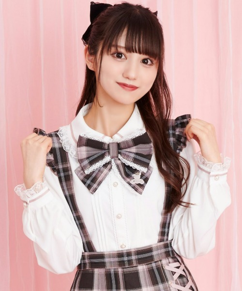 リボン付学生ブラウス