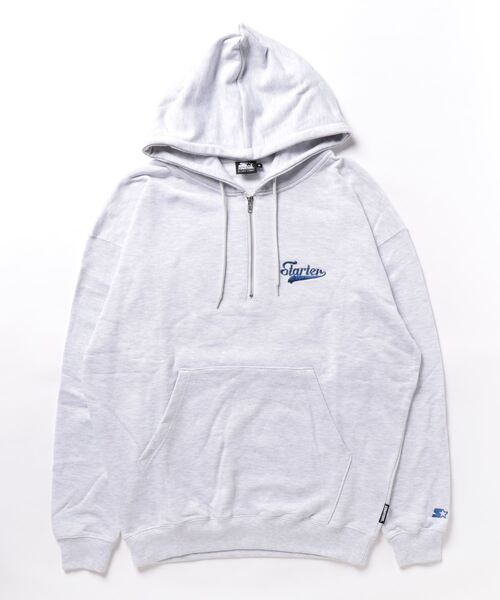 【STARTER】裏毛ハーフZIPプルパーカー