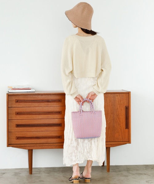 GeeRA（ジーラ）の「畦編ショートボレロカーディガン（カーディガン/ボレロ・レディース・ブルー/アイボリー・MEDIUM/LARGE）」の9枚目の写真