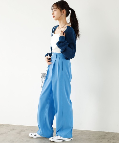 GeeRA（ジーラ）の「畦編ショートボレロカーディガン（カーディガン/ボレロ・レディース・ブルー/アイボリー・MEDIUM/LARGE）」の18枚目の写真