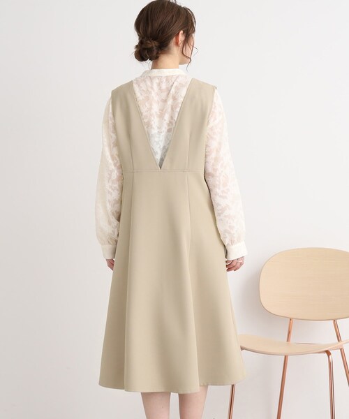 Cutie Blonde（キューティーブロンド）の「◆一枚で主役級！深Vネックジャンスカ（スカート・レディース・ブラック/ベージュ・00）」の19枚目の写真