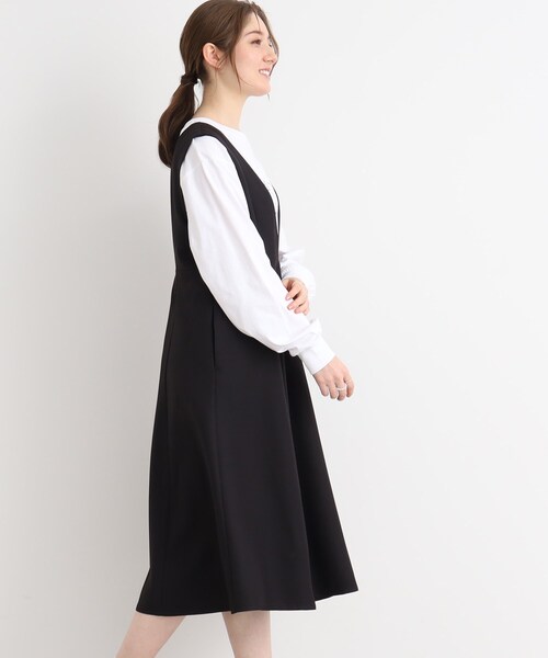 Cutie Blonde（キューティーブロンド）の「◆一枚で主役級！深Vネックジャンスカ（スカート・レディース・ブラック/ベージュ・00）」の14枚目の写真