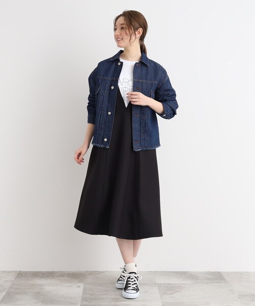 Cutie Blonde（キューティーブロンド）の「◆一枚で主役級！深Vネックジャンスカ（スカート・レディース・ブラック/ベージュ・00）」の15枚目の写真