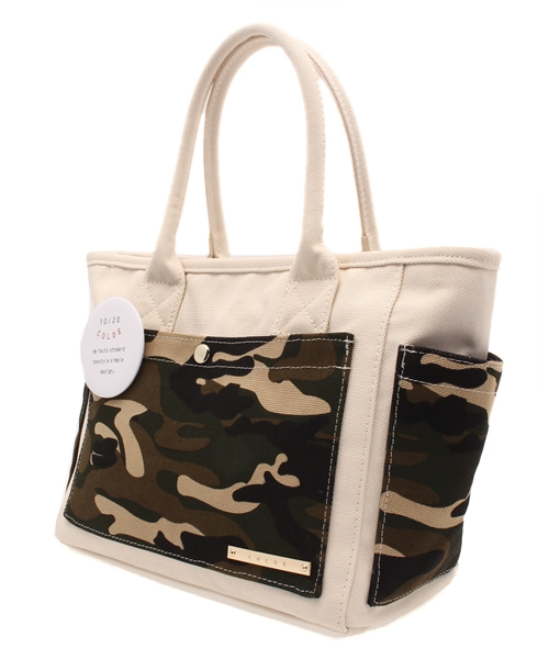 LBC(エルビーシー)の「COLDE ハンプポケットトート(トートバッグ・レディース・オフホワイト/ブラック/グリーン・ONE SIZE)」の4枚目の写真