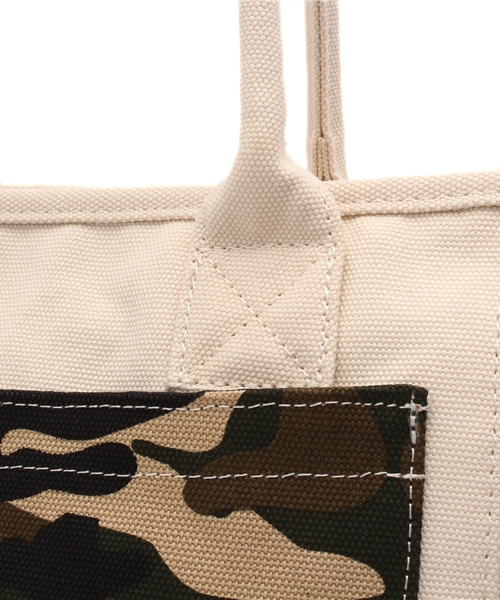 LBC(エルビーシー)の「COLDE ハンプポケットトート(トートバッグ・レディース・オフホワイト/ブラック/グリーン・ONE SIZE)」の7枚目の写真