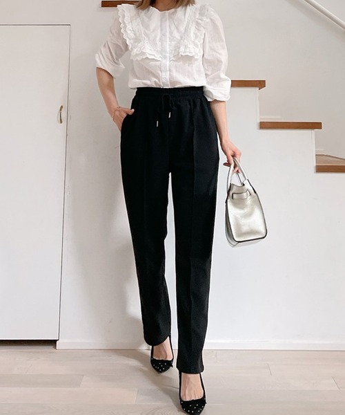 Vicente（ヴィセンテ）の「Pintuck pants（スラックス・レディース・ブラック/ベージュ・FREE）」の2枚目の写真