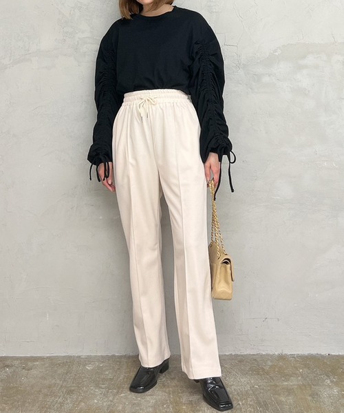 Vicente（ヴィセンテ）の「Pintuck pants（スラックス・レディース・ブラック/ベージュ・FREE）」の4枚目の写真