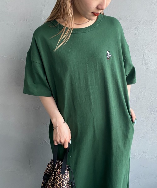 CHUMS（チャムス）の「[CHUMS/チャムス] ブービーバード ワンポイントロゴ刺繍ワンピース（ワンピース・レディース・グレイッシュベージュ/ダークグリーン/ブラック・L）」の3枚目の写真