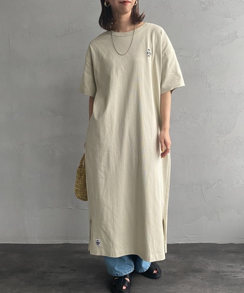 CHUMS（チャムス）の「[CHUMS/チャムス] ブービーバード ワンポイントロゴ刺繍ワンピース（ワンピース・レディース・グレイッシュベージュ/ダークグリーン/ブラック・L）」の9枚目の写真