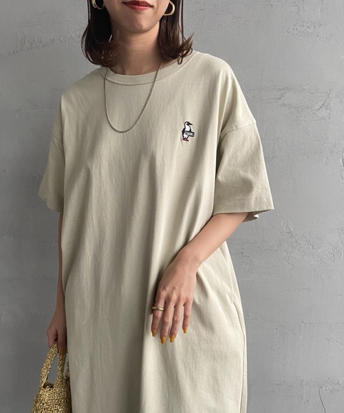 CHUMS（チャムス）の「[CHUMS/チャムス] ブービーバード ワンポイントロゴ刺繍ワンピース（ワンピース・レディース・グレイッシュベージュ/ダークグリーン/ブラック・L）」の6枚目の写真