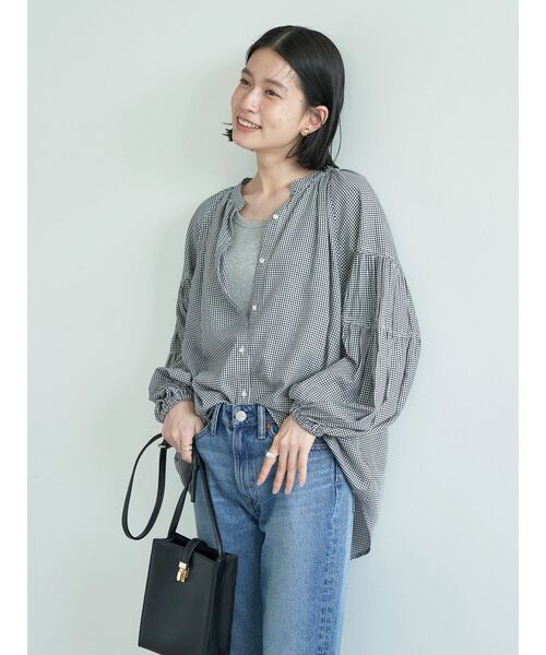 AMERICAN HOLIC(アメリカンホリック)の「ラグランギャザースリーブブラウス(シャツ/ブラウス・レディース・その他5/ストライプ/チェック/オフホワイト・M/L)」の19枚目の写真