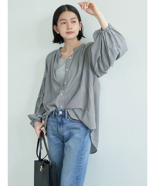 AMERICAN HOLIC(アメリカンホリック)の「ラグランギャザースリーブブラウス(シャツ/ブラウス・レディース・その他5/ストライプ/チェック/オフホワイト・M/L)」の20枚目の写真