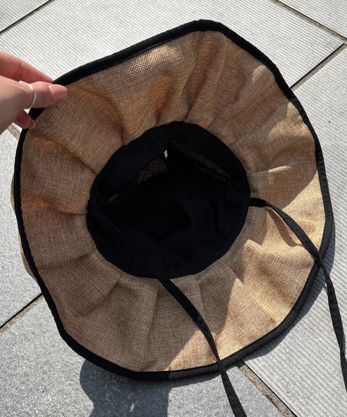 CIAOPANIC（チャオパニック）の「フリフリサマーハット（ハット・レディース・ブラック/グリーン/イエロー/ブラウン/ブラック系その他2/オフホワイト・FREE）」の9枚目の写真