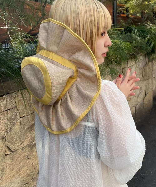 CIAOPANIC（チャオパニック）の「フリフリサマーハット（ハット・レディース・ブラック/グリーン/イエロー/ブラウン/ブラック系その他2/オフホワイト・FREE）」の13枚目の写真