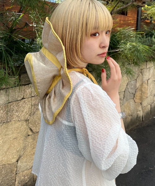 CIAOPANIC（チャオパニック）の「フリフリサマーハット（ハット・レディース・ブラック/グリーン/イエロー/ブラウン/ブラック系その他2/オフホワイト・FREE）」の8枚目の写真