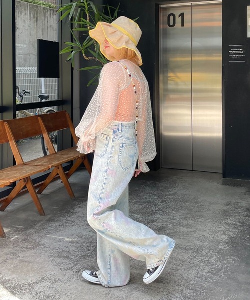 CIAOPANIC（チャオパニック）の「フリフリサマーハット（ハット・レディース・ブラック/グリーン/イエロー/ブラウン/ブラック系その他2/オフホワイト・FREE）」の15枚目の写真