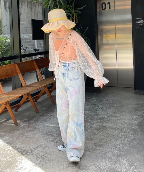 CIAOPANIC（チャオパニック）の「フリフリサマーハット（ハット・レディース・ブラック/グリーン/イエロー/ブラウン/ブラック系その他2/オフホワイト・FREE）」の14枚目の写真