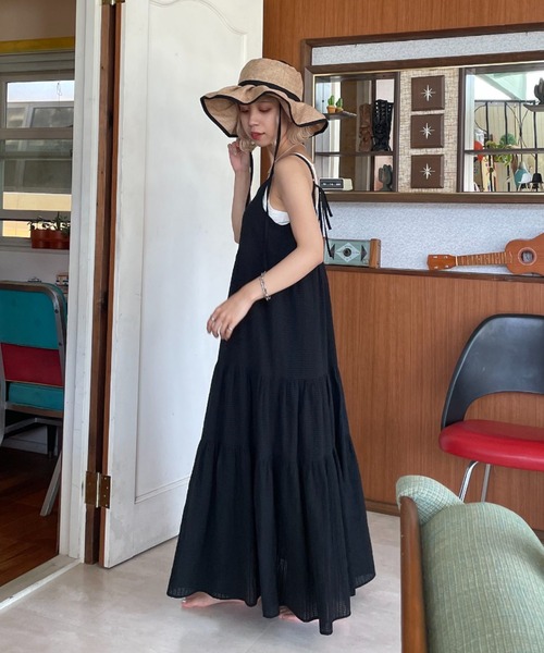 CIAOPANIC（チャオパニック）の「フリフリサマーハット（ハット・レディース・ブラック/グリーン/イエロー/ブラウン/ブラック系その他2/オフホワイト・FREE）」の19枚目の写真