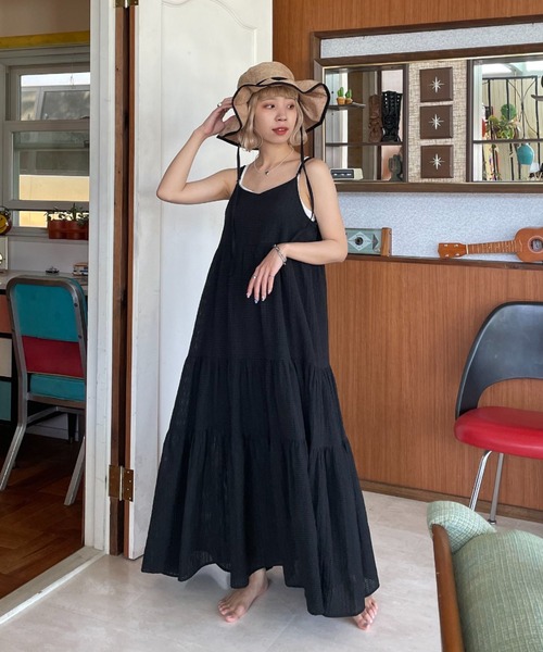 CIAOPANIC（チャオパニック）の「フリフリサマーハット（ハット・レディース・ブラック/グリーン/イエロー/ブラウン/ブラック系その他2/オフホワイト・FREE）」の18枚目の写真