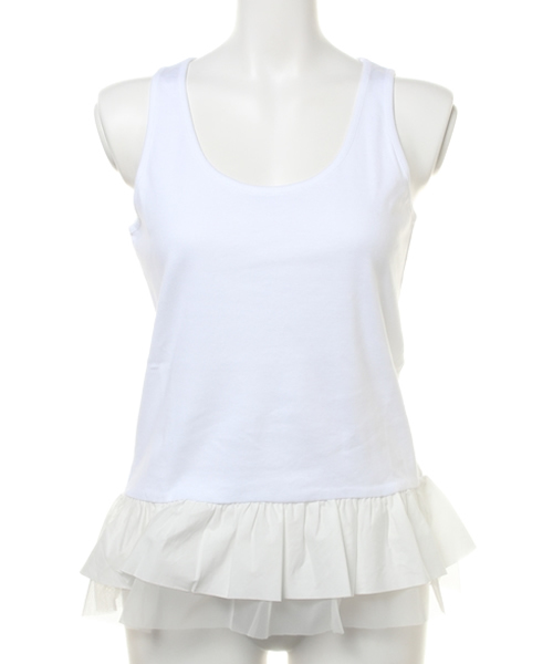 SHIPS for women(シップスフォーウィメン)の「★★ヘムフリルインナータンクトップ【無地】(タンクトップ・レディース・ライトホワイト・ONE SIZE)」の1枚目の写真