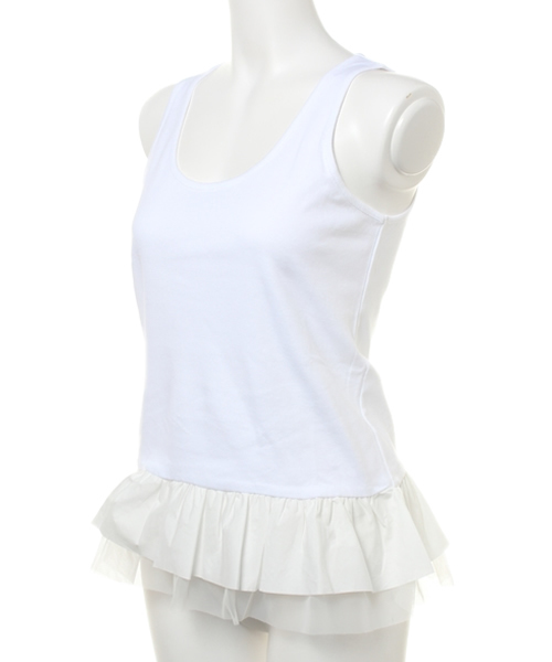 SHIPS for women(シップスフォーウィメン)の「★★ヘムフリルインナータンクトップ【無地】(タンクトップ・レディース・ライトホワイト・ONE SIZE)」の6枚目の写真
