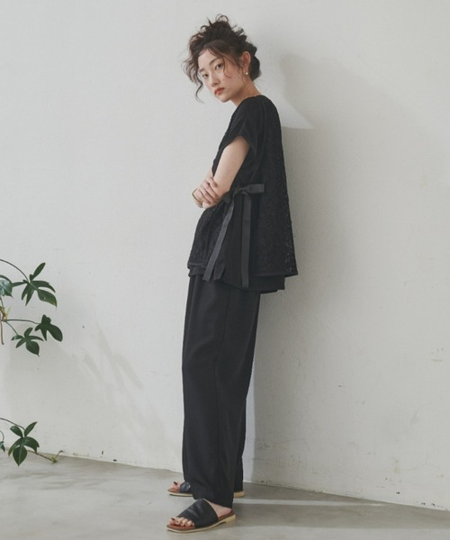 manana suerte(マニャーナスエルテ)の「サイズ展開あり カラーワイドパンツ(スラックス・レディース・パープル/ブラック/ミント・FREE/2)」の12枚目の写真