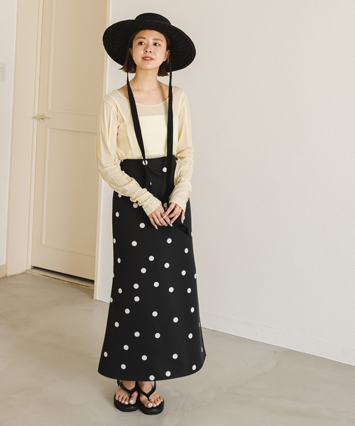 ドットプリントグログランスカート