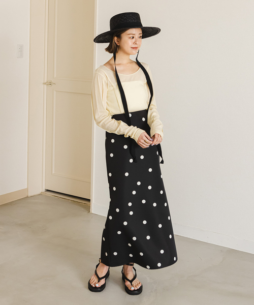 ドットプリントグログランスカート