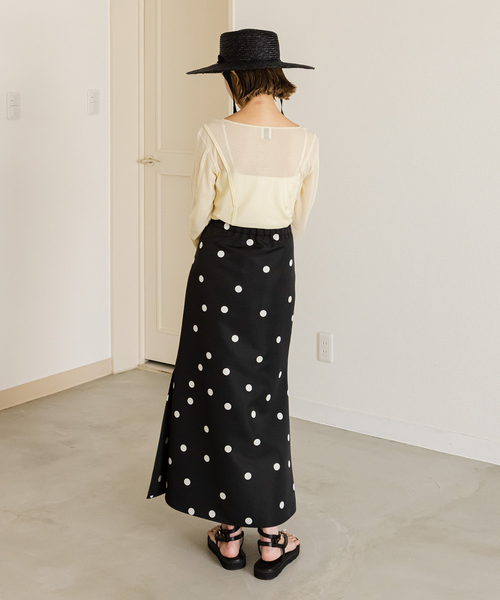 ドットプリントグログランスカート