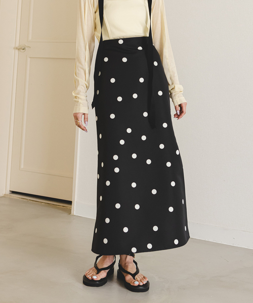 ドットプリントグログランスカート