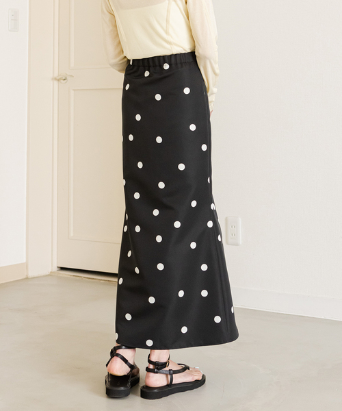 ドットプリントグログランスカート
