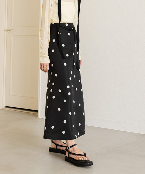 ドットプリントグログランスカート
