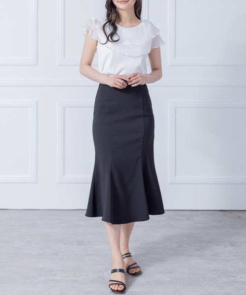 clear（クリア）の「ミドル丈ストレッチマーメイドスカート[オフィスカジュアル 着回し抜群 大人 カジュアル]≪2024SS≫（スカート・レディース・アイボリー/ブラック/テラコッタ/ブラウン/ブルーグレー・M/S）」の18枚目の写真