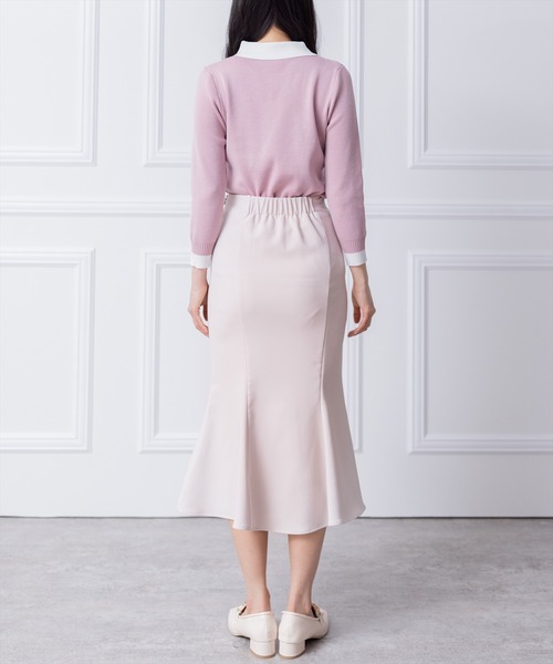 clear（クリア）の「ミドル丈ストレッチマーメイドスカート[オフィスカジュアル 着回し抜群 大人 カジュアル]≪2024SS≫（スカート・レディース・アイボリー/ブラック/テラコッタ/ブラウン/ブルーグレー・M/S）」の17枚目の写真