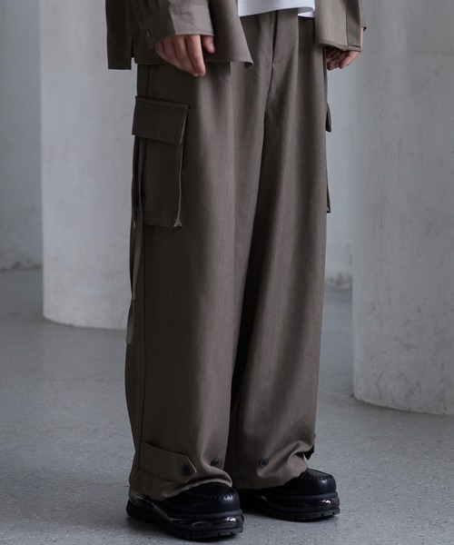47デザイン TRルーズ パラシュートパンツ チェック　L CLEL】M-47Design TR Loose Parachute Pants/M-47デザイン TR
