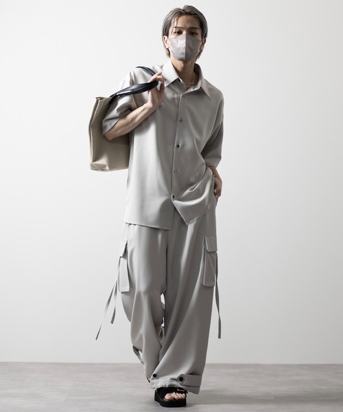 47デザイン TRルーズ パラシュートパンツ チェック　L CLEL（クレイル）の「【CLEL】M-47Design TR Loose Parachute