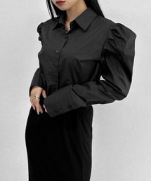 【ZOZOTOWN限定】Puff shoulder long cuffs shirt / パフショルダーロングカフスシャツ