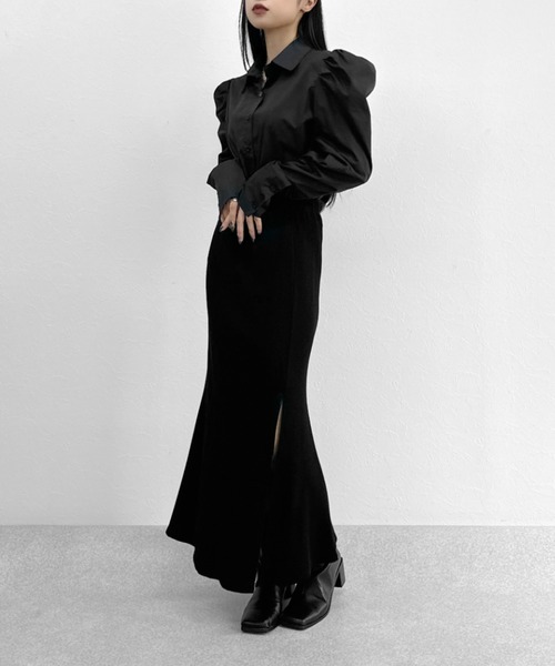 LVEU.(ラブユ.)の「【ZOZOTOWN限定】Puff shoulder long cuffs shirt / パフショルダーロングカフスシャツ(シャツ/ブラウス・レディース・ブラック/ホワイト・FREE)」の8枚目の写真