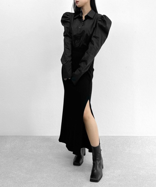 LVEU.(ラブユ.)の「【ZOZOTOWN限定】Puff shoulder long cuffs shirt / パフショルダーロングカフスシャツ(シャツ/ブラウス・レディース・ブラック/ホワイト・FREE)」の19枚目の写真
