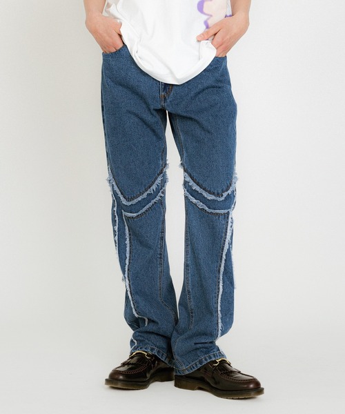 FTW(エフティダブリュー)の「PATTERN DENIM PANTS(その他パンツ・メンズ・ブラック/インディゴブルー・MEDIUM/LARGE)」の2枚目の写真