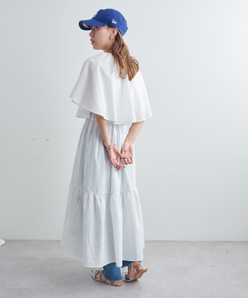 COLONY 2139（コロニートゥーワンスリーナイン）の「T/Cブロードケープ付ティアードワンピース（ワンピース・レディース・ブラック/ホワイト・FREE）」の14枚目の写真