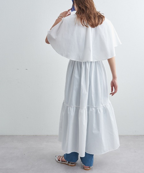 COLONY 2139（コロニートゥーワンスリーナイン）の「T/Cブロードケープ付ティアードワンピース（ワンピース・レディース・ブラック/ホワイト・FREE）」の12枚目の写真