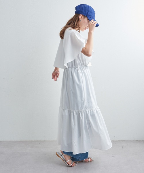 COLONY 2139（コロニートゥーワンスリーナイン）の「T/Cブロードケープ付ティアードワンピース（ワンピース・レディース・ブラック/ホワイト・FREE）」の11枚目の写真