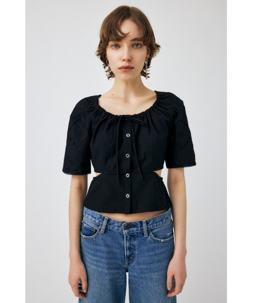 MOUSSY（マウジー）の「SIDE SLIT EYELET ブラウス（シャツ/ブラウス・レディース・オフホワイト/ブラック/オレンジ・1/2）」の19枚目の写真